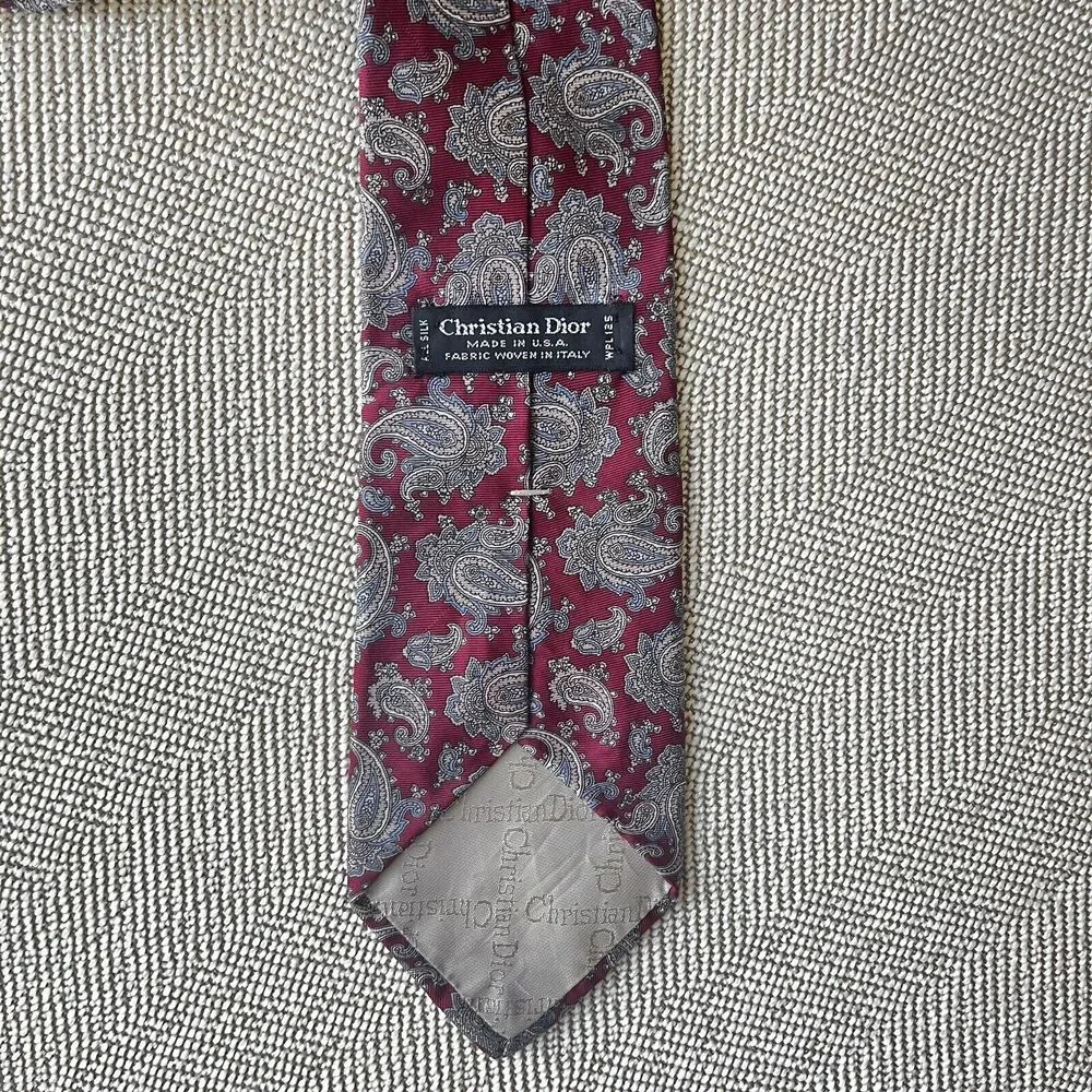 Christian Dior Vintage Tie Paisley Print, Silk, 58